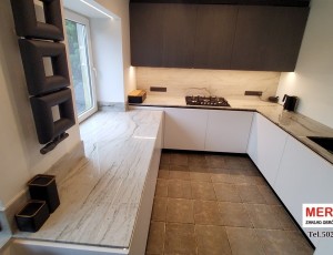 Blat kuchenny z kwarcu naturalnego Opus White / Merkam 