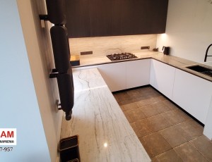 Blat kuchenny z kwarcu naturalnego Opus White / Merkam 