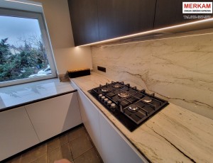 Blat kuchenny z kwarcu naturalnego Opus White / Merkam 