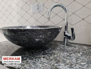 Blat lazienkowy / umywalka z granitu Lablador Blue / Merkam