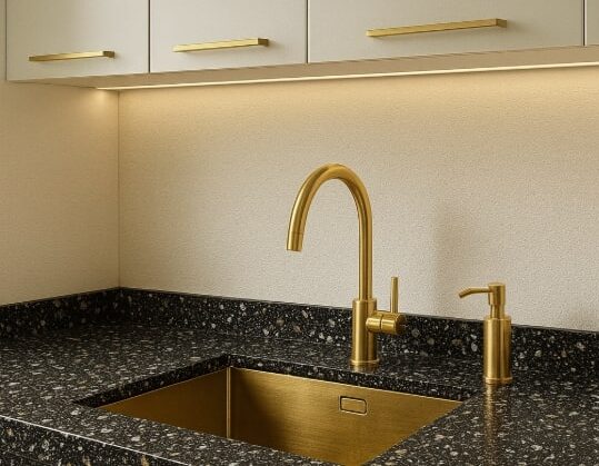 Blaty Kuchenne z konglomeratu  Technistone  Taurus Terazzo Black