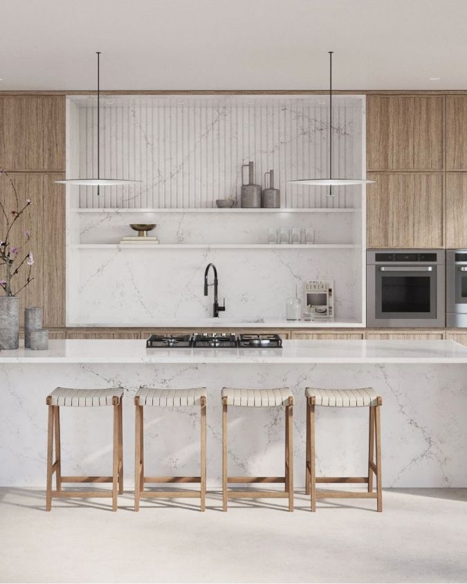 Blat kuchenny z konglomeratu Siquartz Bianco Venato