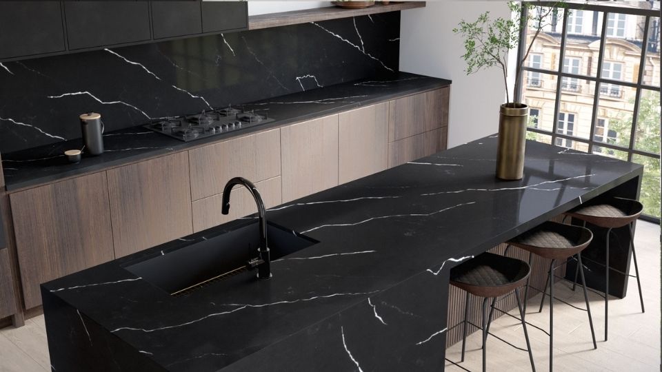 Blat kuchenny z konglomeratu Siquartz Nero Marquina