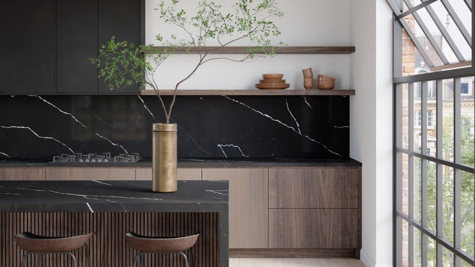Blat kuchenny z konglomeratu Siquartz Nero Marquina