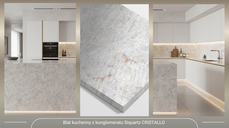 Blat kuchenny z konglomeratu Siquartz CRISTALLO