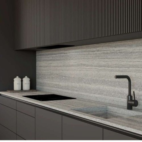 Blat kuchenny z konglomeratu Siquartz Travertino Grey