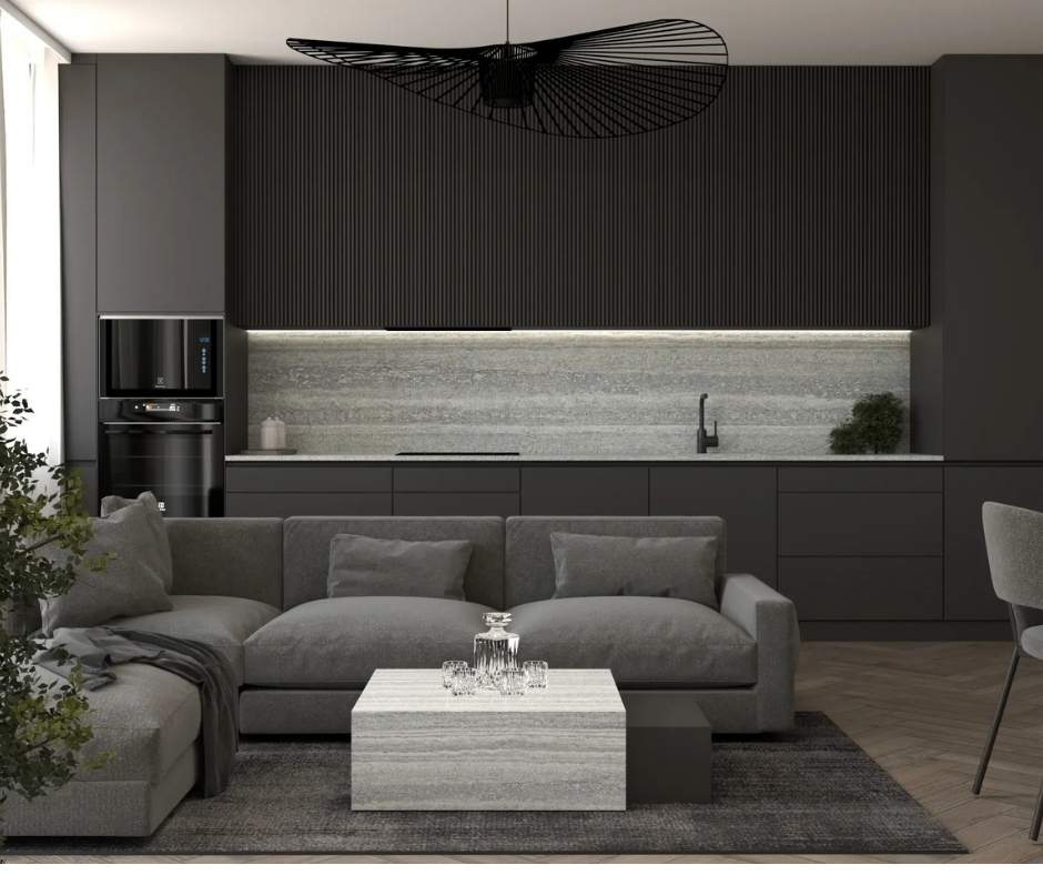 Blat kuchenny z konglomeratu Siquartz Travertino Grey