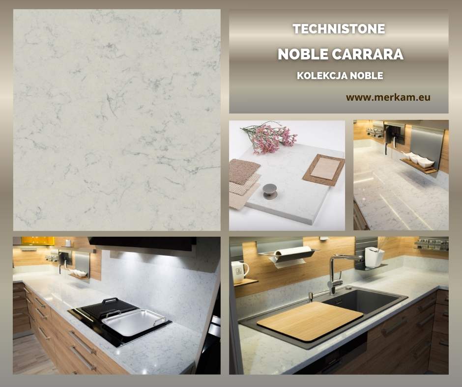 Noble Carrara Technistone Kolekcja Noble. Jasny blat do kuchni