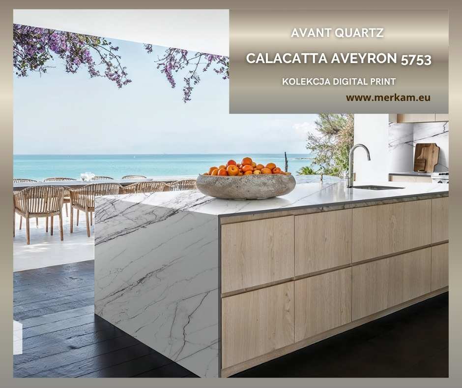 Blat kuchenny z konglomeratu Avant Calacatta Aveyron 5753