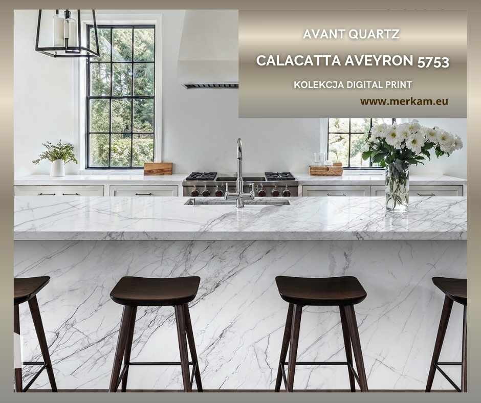 Blat kuchenny z konglomeratu Avant Calacatta Aveyron