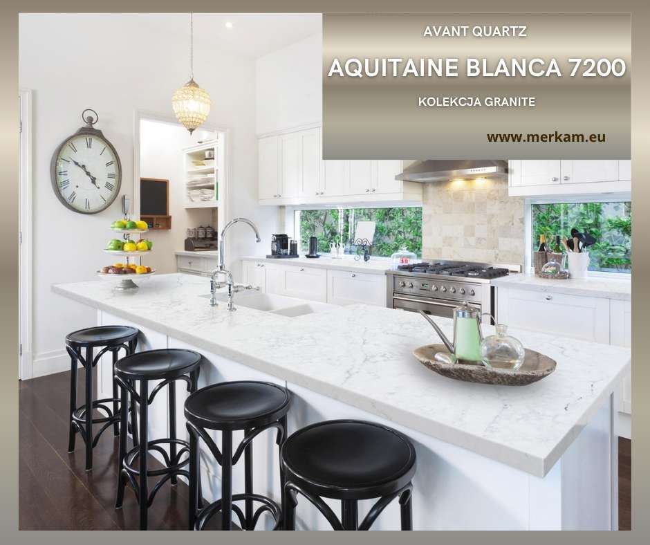 Blat kuchenny z konglomeratu Avant Quartz Aquitaine Blanca 7200 – Kolekcja Elite