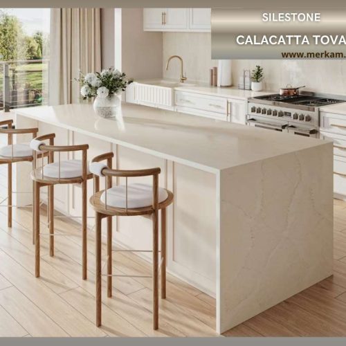 Blat kuchenny z konglomeratu Silestone Calacatta Tova