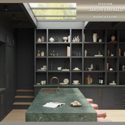Blat kuchenny z konglomeratu Silestone Jardin Emerald - Le chic