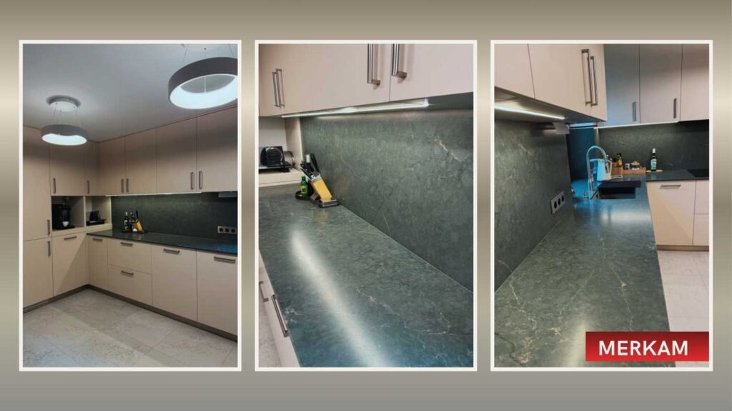 Blaty na wymiar kwarcogranitu Silestone Jardin Emerald Realizacja Merkam