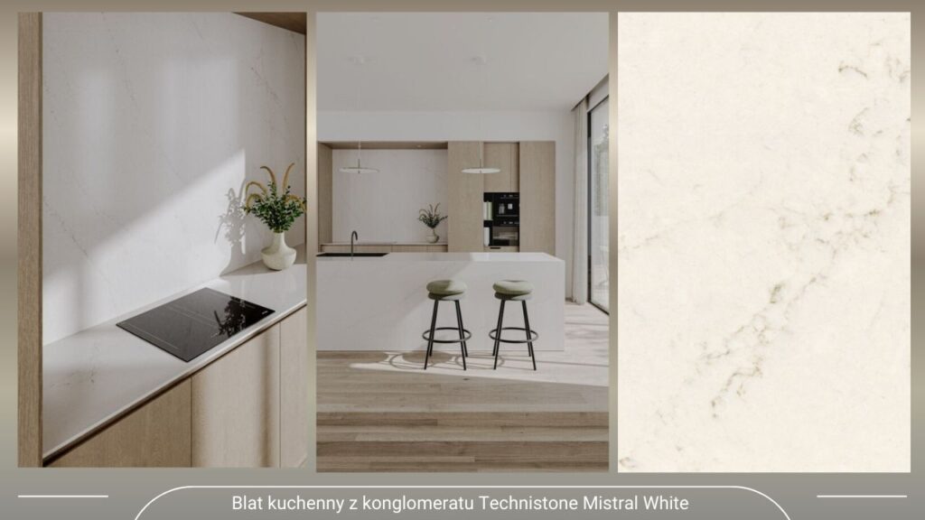 Najbardziej odporny blat kuchenny. Blat kuchenny z konglomeratu Technistone Mistral White