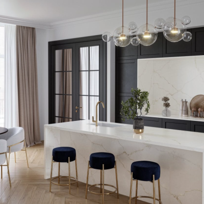 Blaty Kuchenne z konglomeratu  Silestone - Blanc Elysee-merkam-lodz