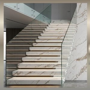 Konglomerat kwarcowy Technistone. Schody i posadzki Technistone